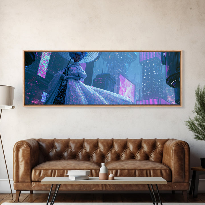 Victorian Lady with Clockwork Dress Details Canvas Print, Steampunk Art, Modern Art, Living Room Decor, Fine Art, Mechanic, STE-3x1-33