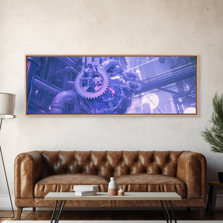 Gear Heart with Pipes and Valves Canvas Print, Steampunk Art, Gallery Decor, Living Room Decor, Fine Art, Mechanic, Wall Art, STE-3x1-36