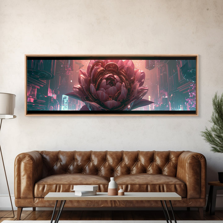 Mechanical Rose Made of Copper Gears Canvas Print, Steampunk Art, Digital Art, Living Room Decor, Fine Art, Mechanic, STE-3x1-43