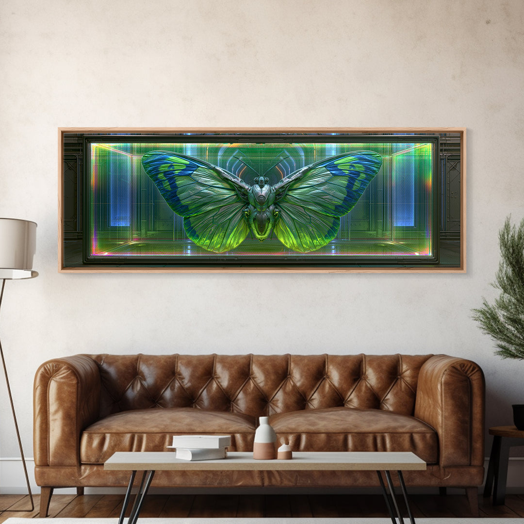 Mechanical Butterfly Specimen Canvas Print, Steampunk Art, Man Cave Decor, Living Room Decor, Fine Art, Mechanic, STE-3x1-54
