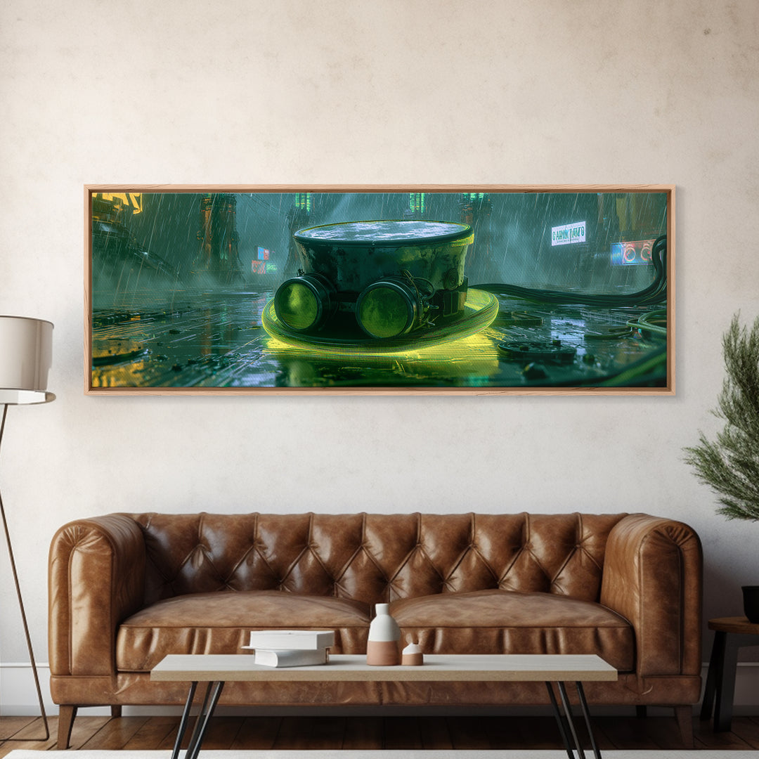 Top Hat and Goggles Still Life Canvas Print, Steampunk Art, Printable Wall Art, Living Room Decor, Oil Painting, Mechanic, STE-3x1-92