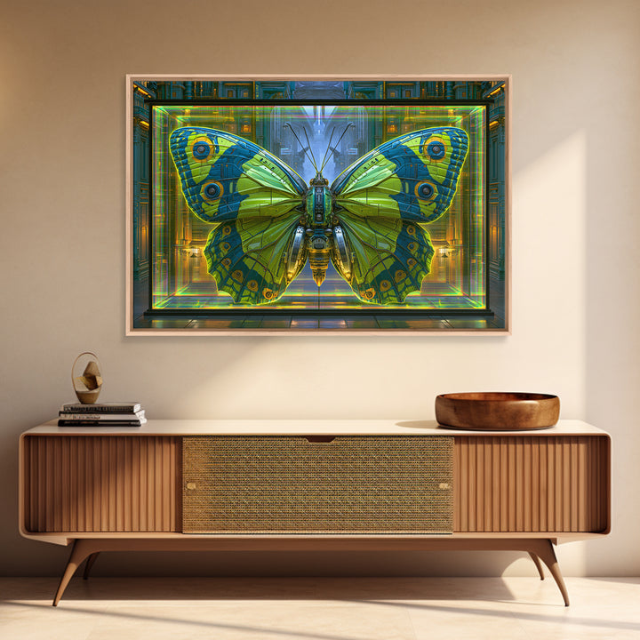 Mechanical Butterfly Specimen Canvas Print, Steampunk Art, Whimsigoth Decor, Living Room Decor, Mechanic, Neutral Decor, STE-3x2-42