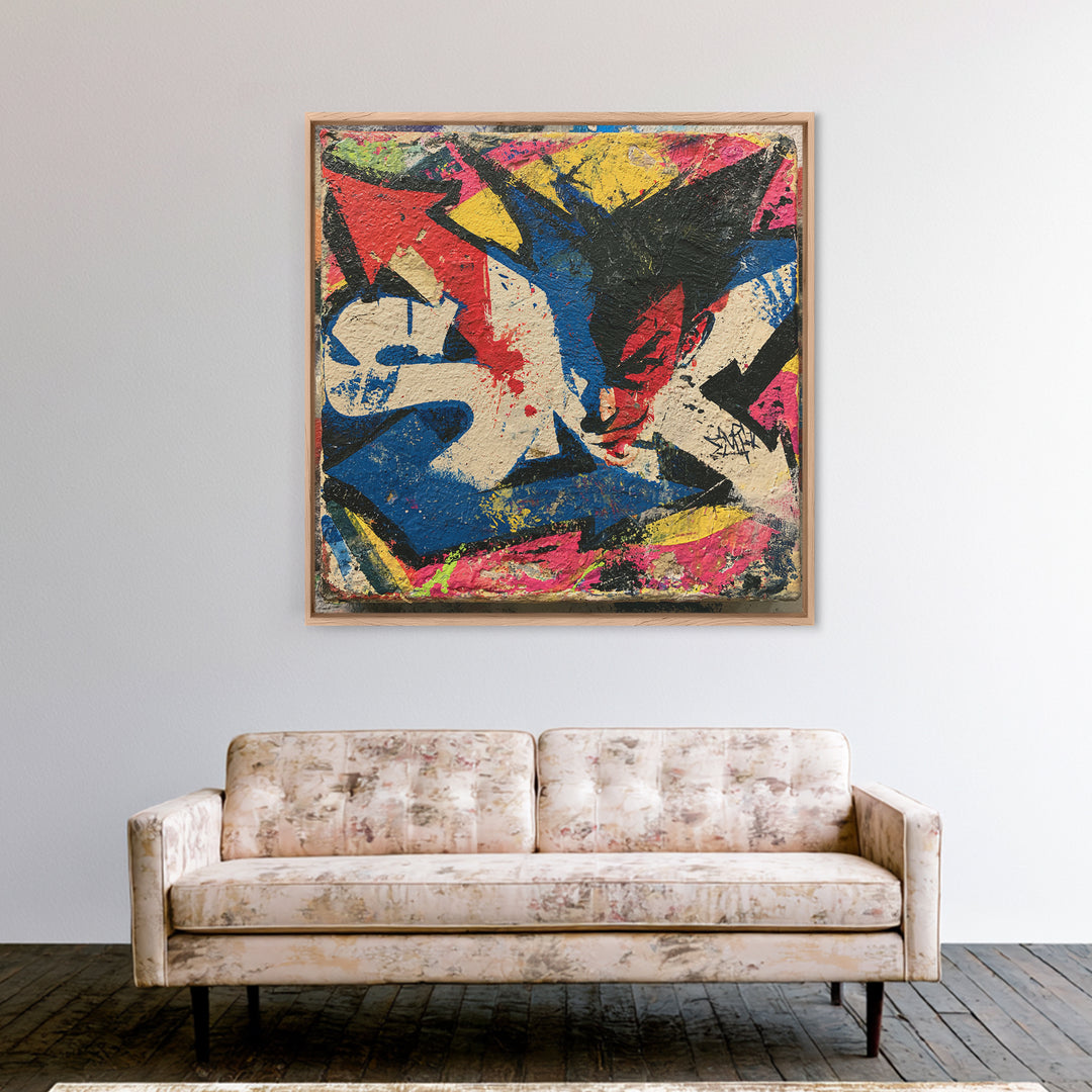 Wildstyle Arrows and Abstract Letter Forms Without Canvas Print, Street Art, Gallery Decor, Living Room Decor, Fine Art, Urban, STR-1x1-17