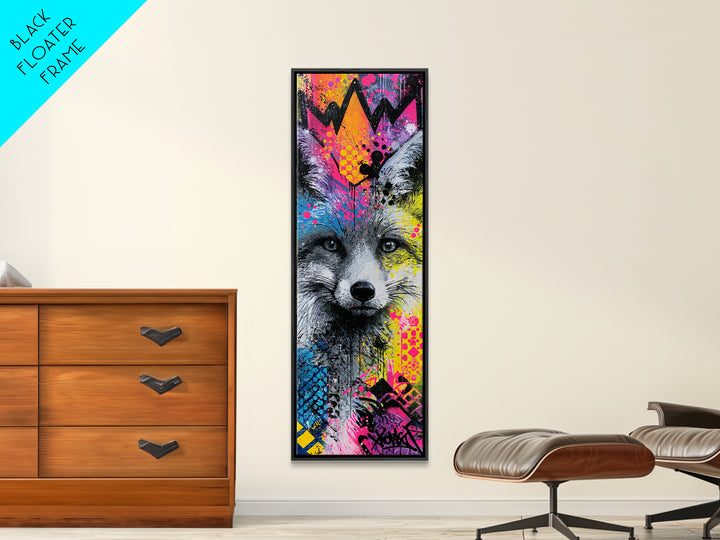 Urban Fox Wearing a Crown of Spray Canvas Print, Street Art, Gallery Decor, Living Room Decor, Fine Art, Urban, Wall Art, STR-1x3-38