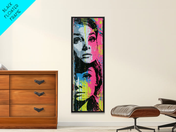 Bold Stencil Portrait Canvas Print, Street Art, Large Wall Art, Living Room Decor, Oil Painting, Urban, Canvas Painting, STR-1x3-85