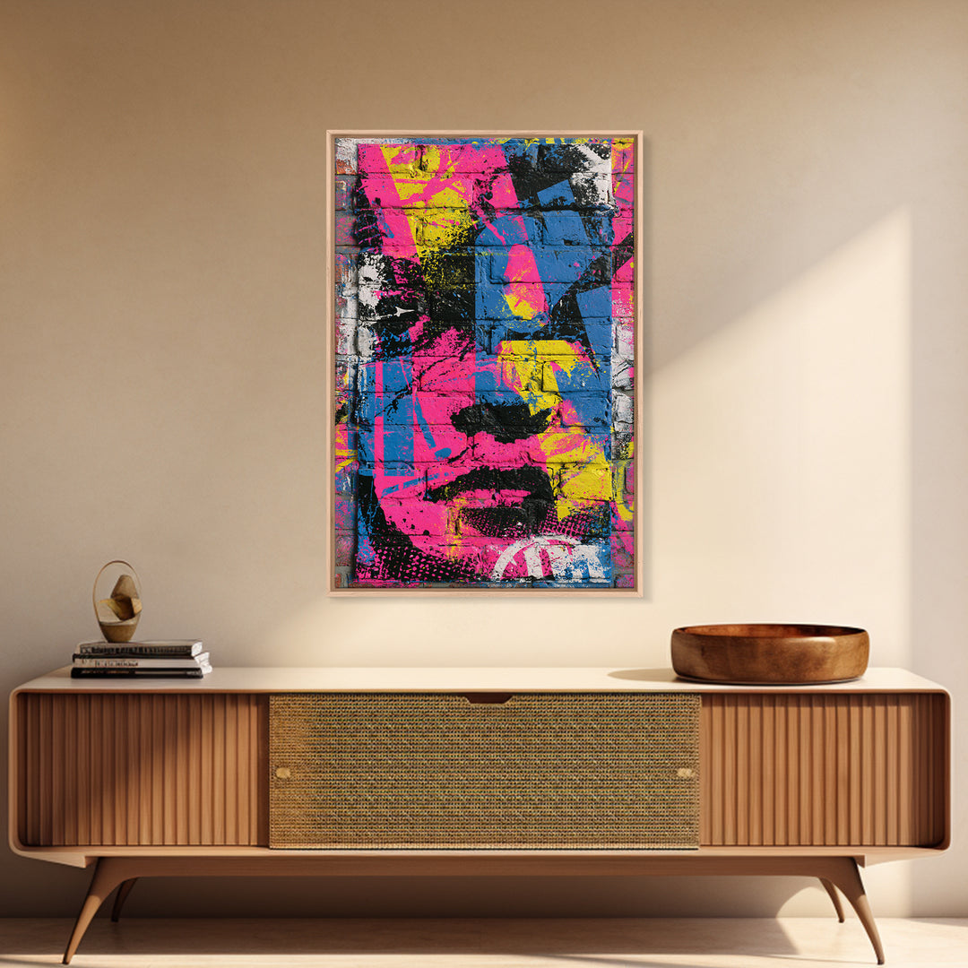Brick Wall Texture Framed Canvas Print, Street Art, Large Wall Art, Living Room Decor, Abstract Art, Urban, Canvas Painting, STR-2x3-60