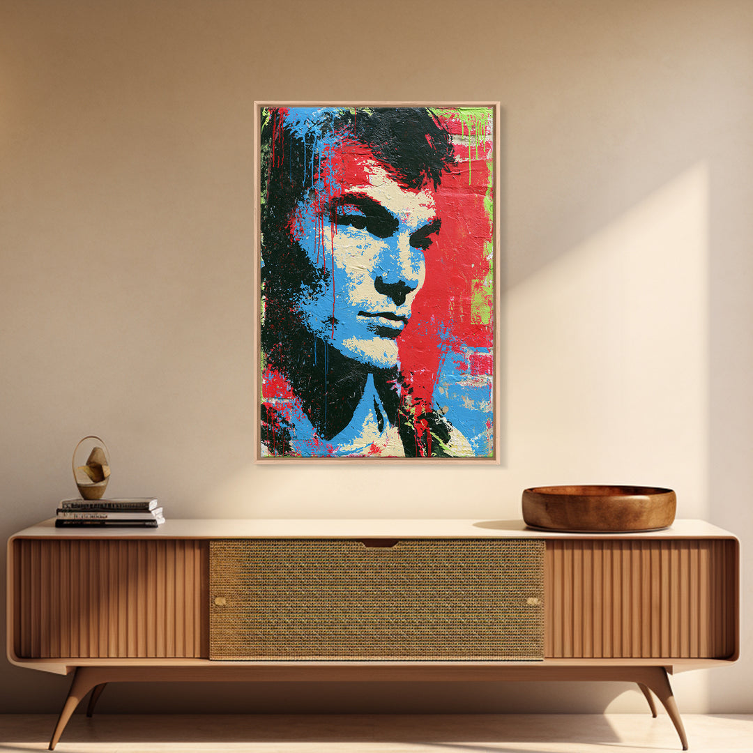 Bold Stencil Portrait Canvas Print, Street Art, Bar Art, Living Room Decor, Fine Art, Urban, Fine Art Print, Statement Artwork, STR-2x3-81