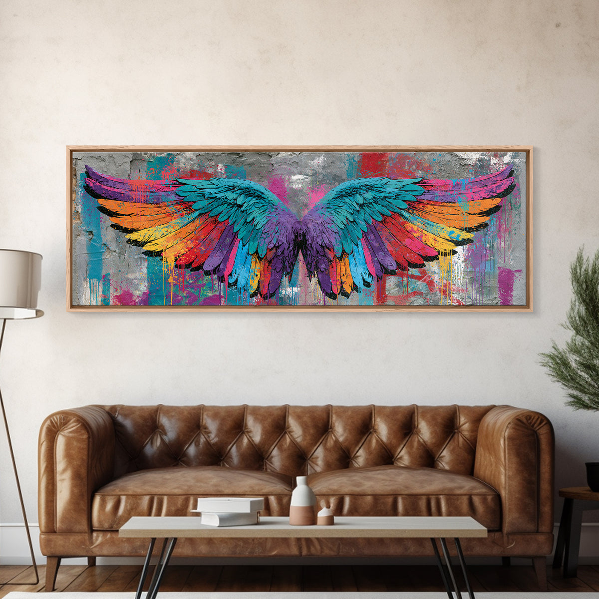 Graffiti Angel Wings Canvas Print, Street Art, Abstract, Living Room Decor, Fine Art, Urban, Luxury Decor, Art Print, STR-3x1-45