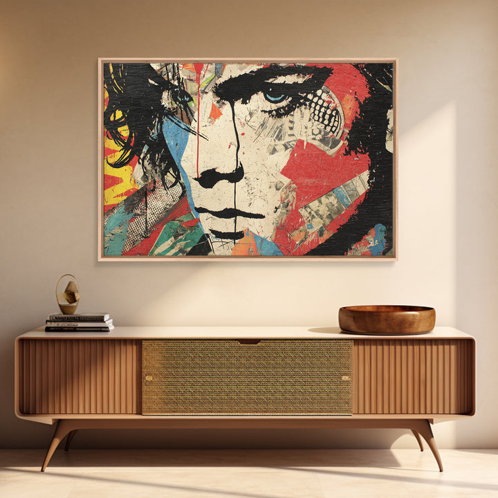 Bold Stencil Portrait Canvas Print, Street Art, Modern Decor, Living Room Decor, Fine Art, Urban, Poster, Wall Decor, STR-3x2-53