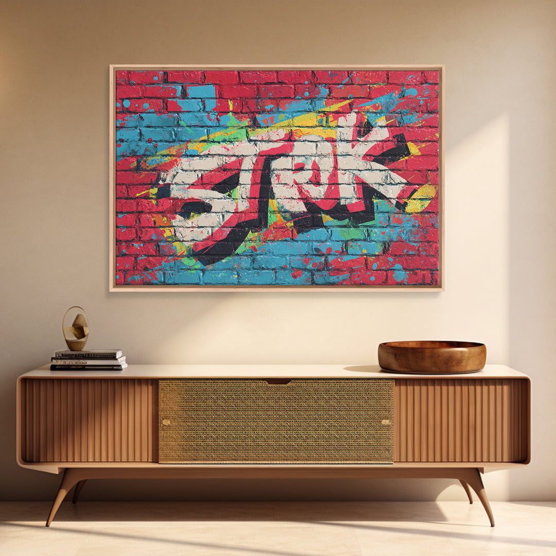 Brick Wall Texture Canvas Print, Street Art, Art Print, Living Room Decor, Abstract Art, Urban, Original Painting, STR-3x2-56