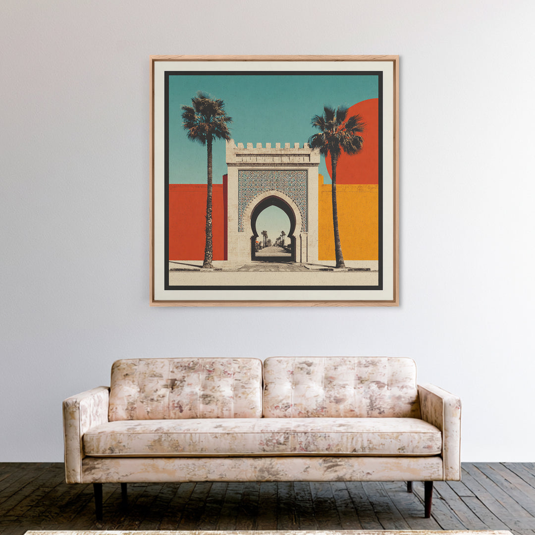 Marrakesh Arch and Tile Pattern Poster Canvas Print, Travel Poster(2), Gallery Wall Set, Living Room Decor, Fine Art, Voyage, TPO-1x1-17