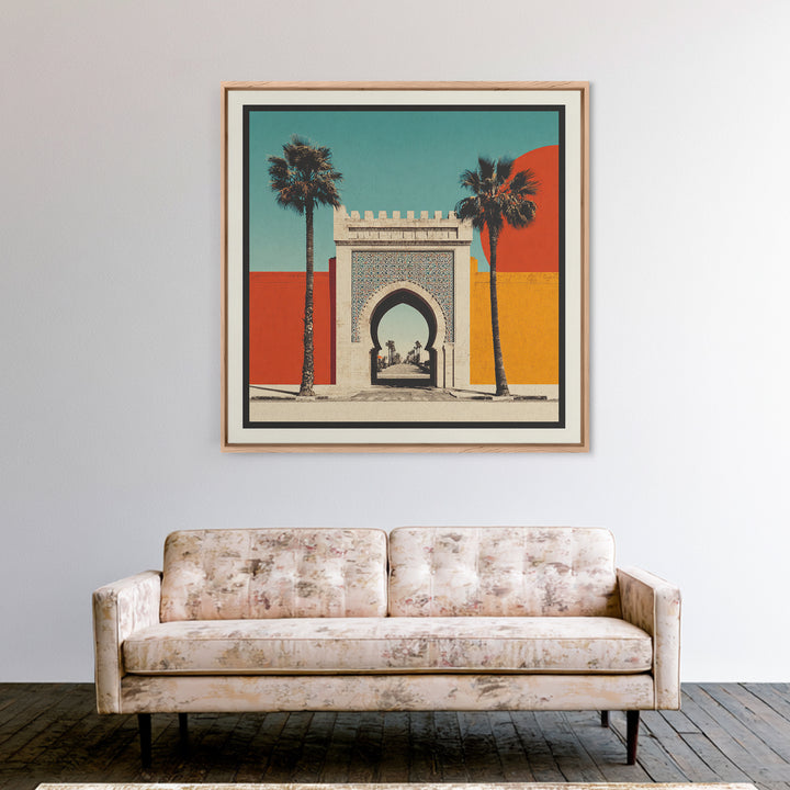 Marrakesh Arch and Tile Pattern Poster Canvas Print, Travel Poster(2), Gallery Wall Set, Living Room Decor, Fine Art, Voyage, TPO-1x1-17