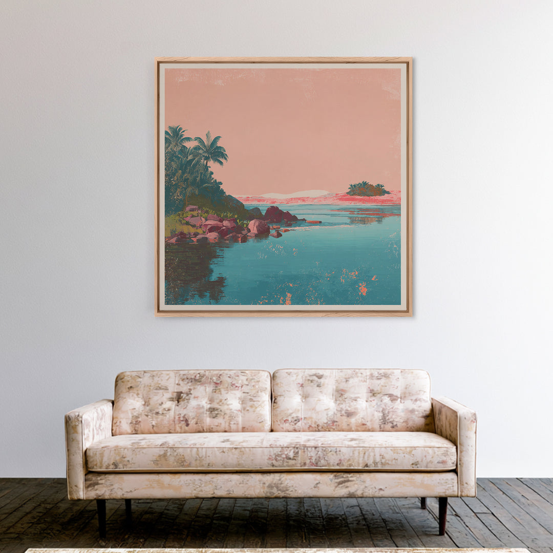 Cape Cod Lighthouse Summer Poster Framed Canvas Print, Travel Poster(2), Mid Century Wall Art, Living Room Decor, Voyage, TPO-1x1-66