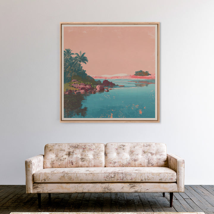 Cape Cod Lighthouse Summer Poster Framed Canvas Print, Travel Poster(2), Mid Century Wall Art, Living Room Decor, Voyage, TPO-1x1-66