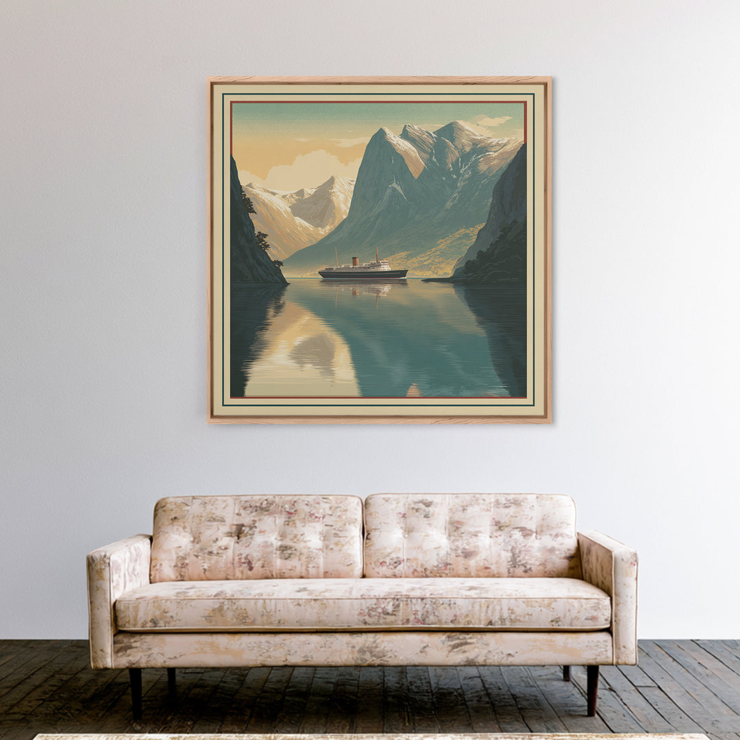 Norway Fjord Cruise Poster Canvas Print, Travel Poster(2), Digital Poster, Living Room Decor, Fine Art, Voyage, TPO-1x1-94