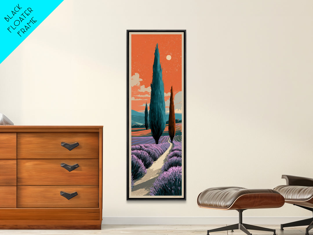 Provence Lavender Field Poster Canvas Print, Travel Poster(2), Retro Wall Art, Living Room Decor, Fine Art, Voyage, Map Print, TPO-1x3-59