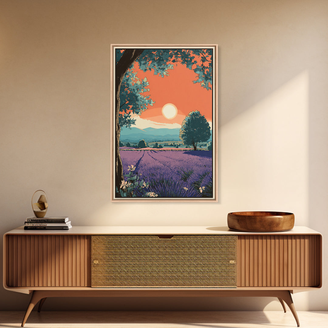 Provence Lavender Field Poster Canvas Print, Travel Poster(2), Fine Art Print, Living Room Decor, Fine Art, Voyage, Posters, TPO-2x3-31
