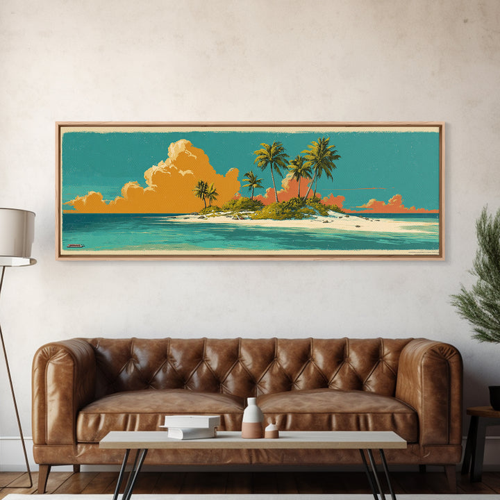 Tropical Island Lagoon Poster Canvas Print, Travel Poster(2), Poster Art, Living Room Decor, Fine Art, Voyage, Wall Decor, TPO-3x1-16