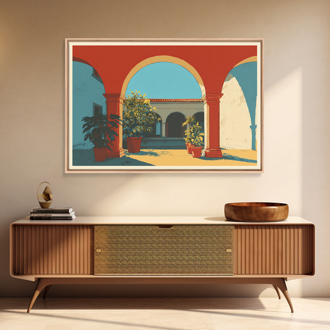 Marrakesh Arch and Tile Pattern Poster Canvas Print, Travel Poster(2), Digital Poster, Living Room Decor, Fine Art, Voyage, TPO-3x2-93