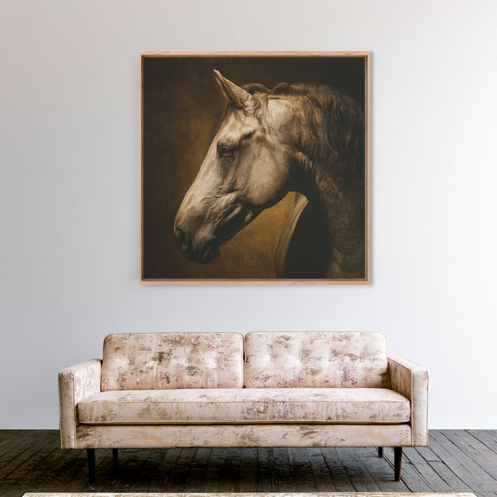 Realistic Horse Portrait Canvas Print, Traditional Art, Wall Hanging, Living Room Decor, Fine Art, Classic, Japanese Decor, TRA-1x1-3