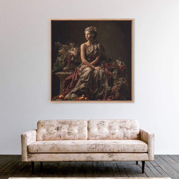 Classical Portrait with Dignified Lighting Framed Canvas Print, Traditional Art, Digital Art, Living Room Decor, Classic, TRA-1x1-8