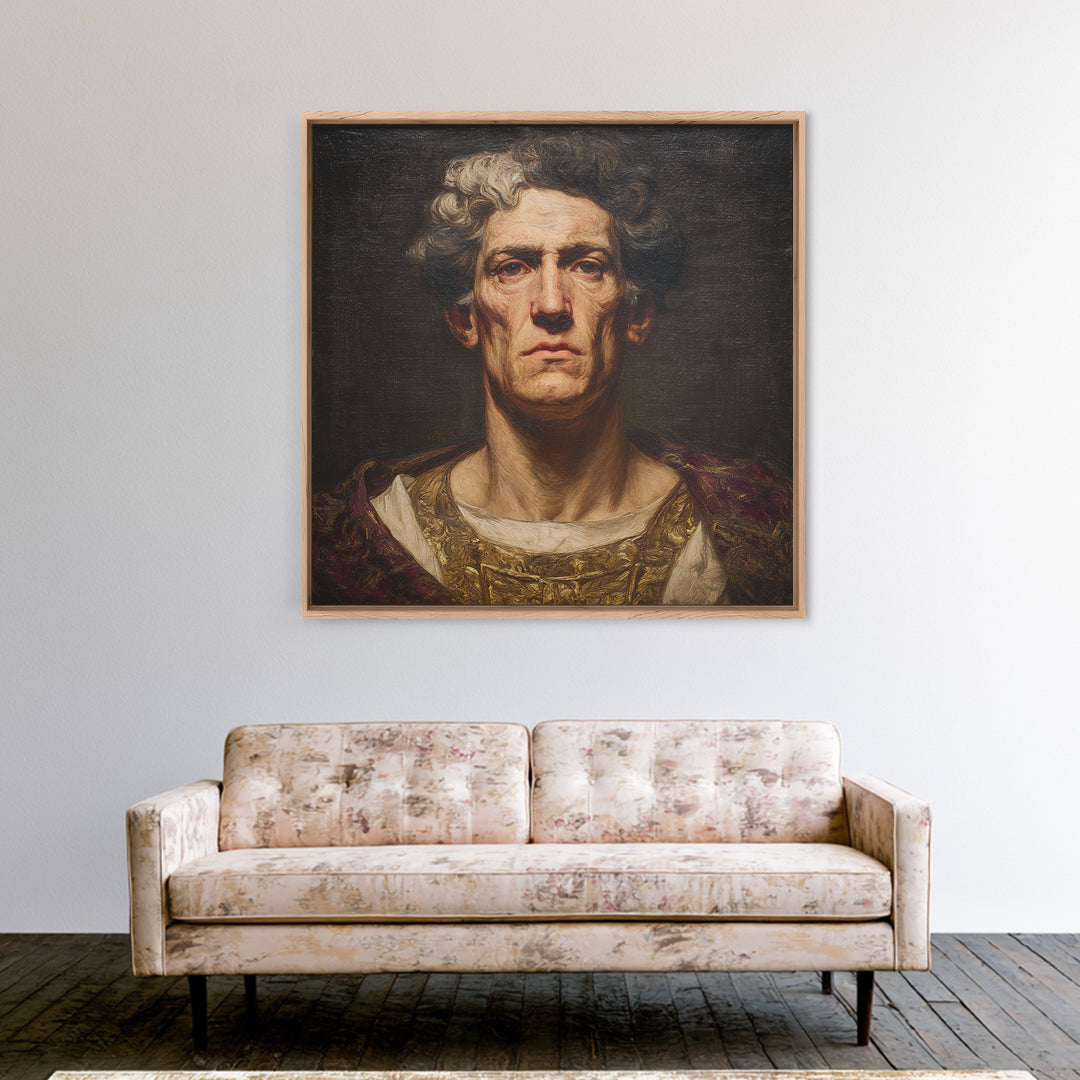 Classical Portrait with Dignified Lighting Canvas Print, Traditional Art, Fine Art Print, Living Room Decor, Classic, TRA-1x1-80