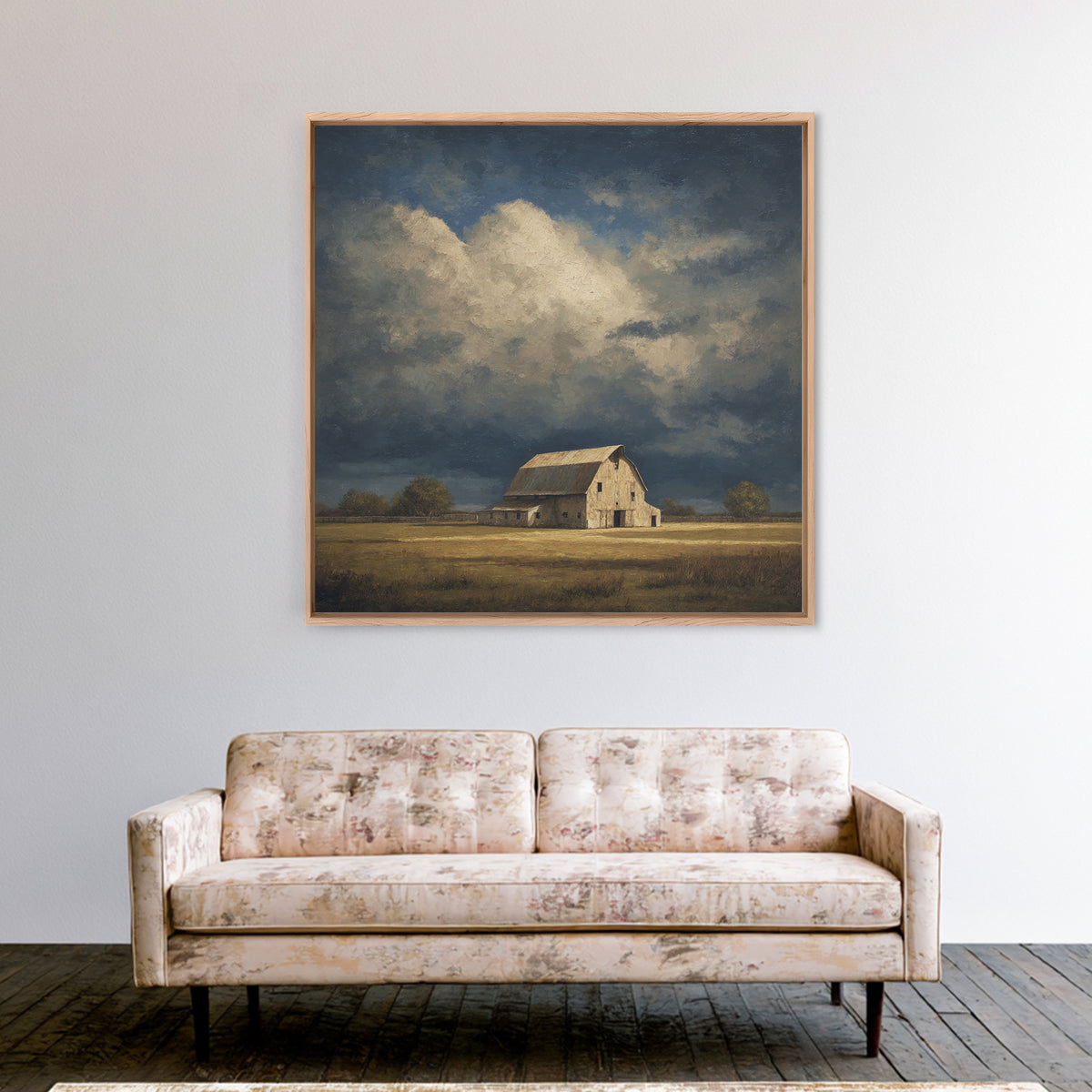 Barn and Farmland Canvas Print, Traditional Art, Fine Art Print, Living Room Decor, Fine Art, Classic, Wall Decor, Painting, TRA-1x1-95