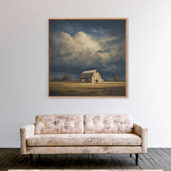 Barn and Farmland Canvas Print, Traditional Art, Fine Art Print, Living Room Decor, Fine Art, Classic, Wall Decor, Painting, TRA-1x1-95