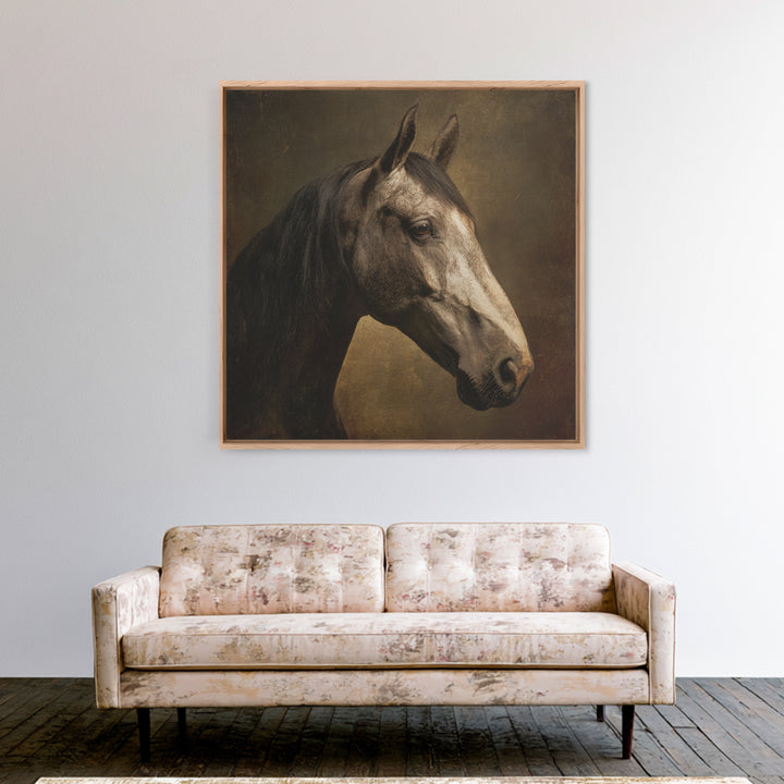 Realistic Horse Portrait Canvas Print, Traditional Art, Art, Living Room Decor, Classic, Printable Art, Art Commissions, TRA-1x1-99