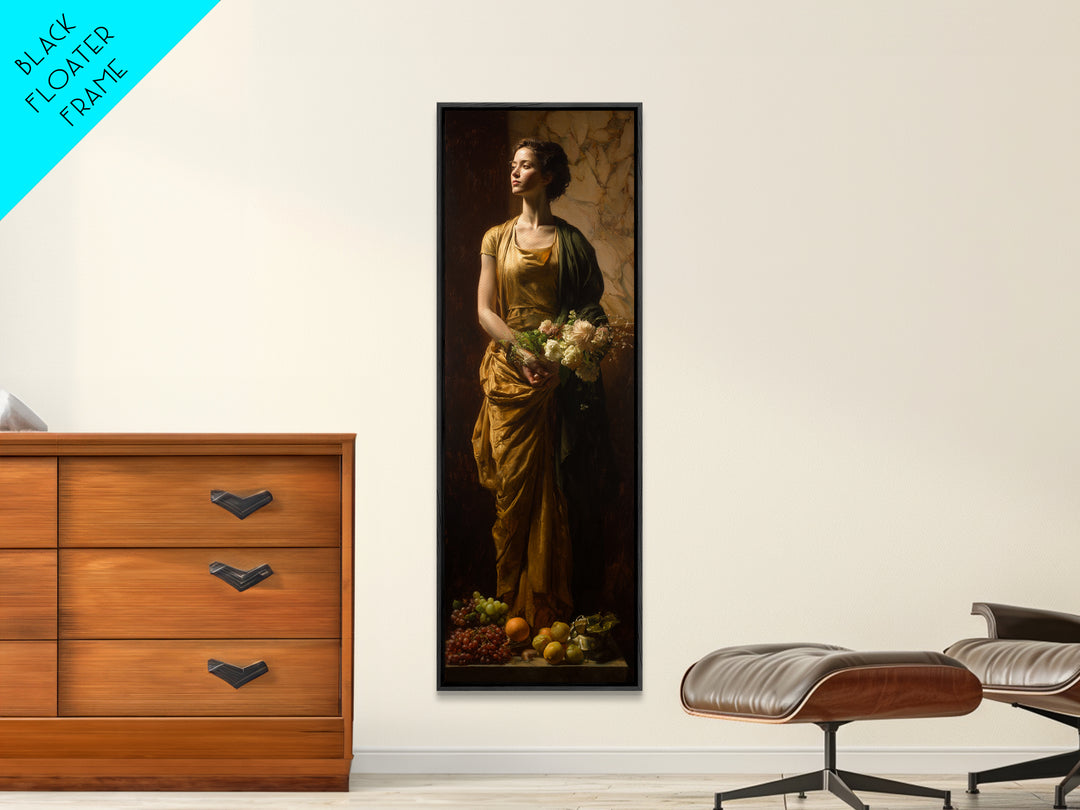 Classical Portrait with Dignified Lighting Framed Canvas Print, Traditional Art, Indian Decor, Living Room Decor, Classic, TRA-1x3-92