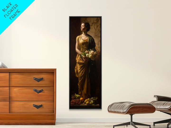 Classical Portrait with Dignified Lighting Framed Canvas Print, Traditional Art, Indian Decor, Living Room Decor, Classic, TRA-1x3-92