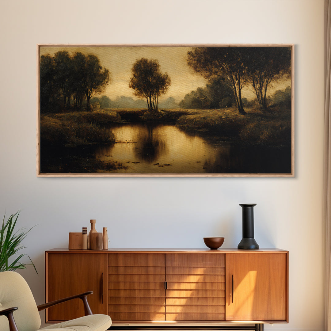 Classic Oil Painted Landscape Canvas Print, Traditional Art, Japanese Art, Living Room Decor, Fine Art, Classic, Gallery Decor, TRA-2x1-69