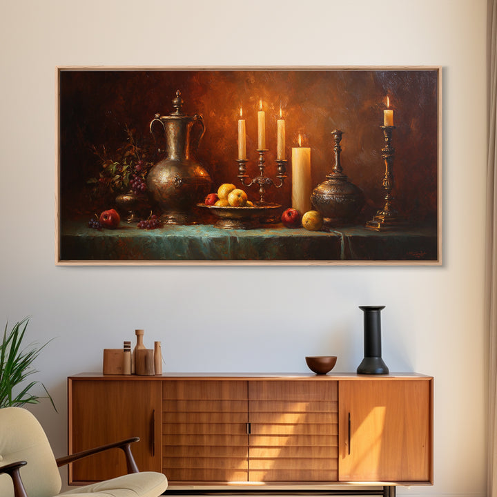 Classical Portrait with Dignified Lighting Canvas Print, Traditional Art, Living Room Decor, Fine Art, Classic, Dark Art, TRA-2x1-76