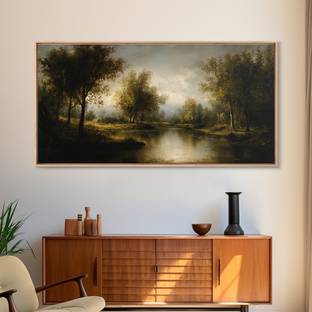 Classic Oil Painted Landscape Canvas Print, Traditional Art, Japanese Art, Living Room Decor, Fine Art, Classic, Gallery Decor, TRA-2x1-93