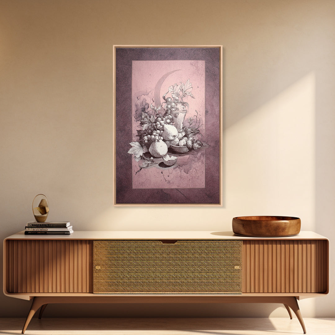 Elegant Nude Figure Study Framed Canvas Print, Traditional Art, Minimalist Decor, Living Room Decor, Fine Art, Classic, TRA-2x3-30