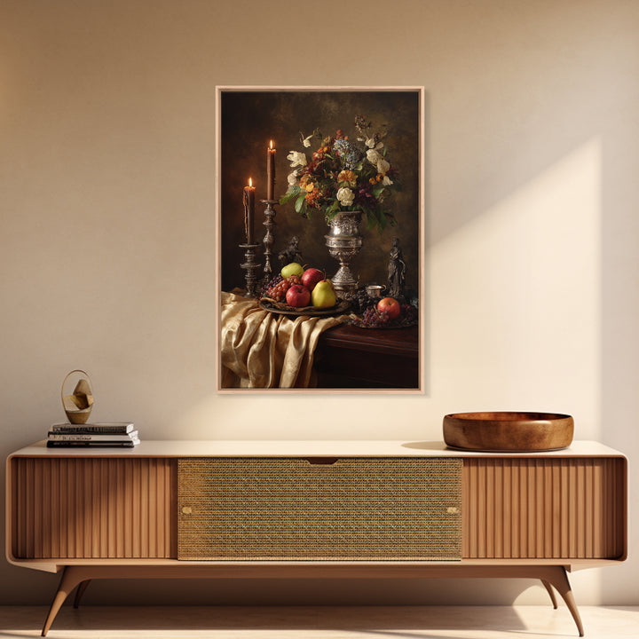 Dutch Fruit and Silver Goblet Still Life Canvas Print, Traditional Art, Pokemon Poster, Living Room Decor, Classic, Art Print, TRA-2x3-36
