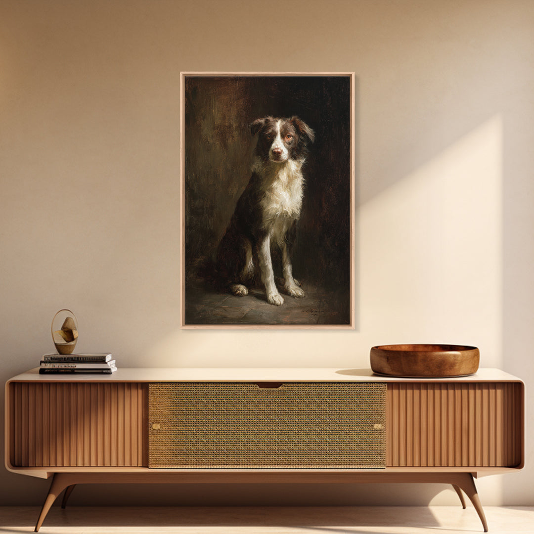 Hunting Dog Portrait Framed Canvas Print, Traditional Art, Art Commissions, Living Room Decor, Classic, Pokemon Poster, TRA-2x3-68