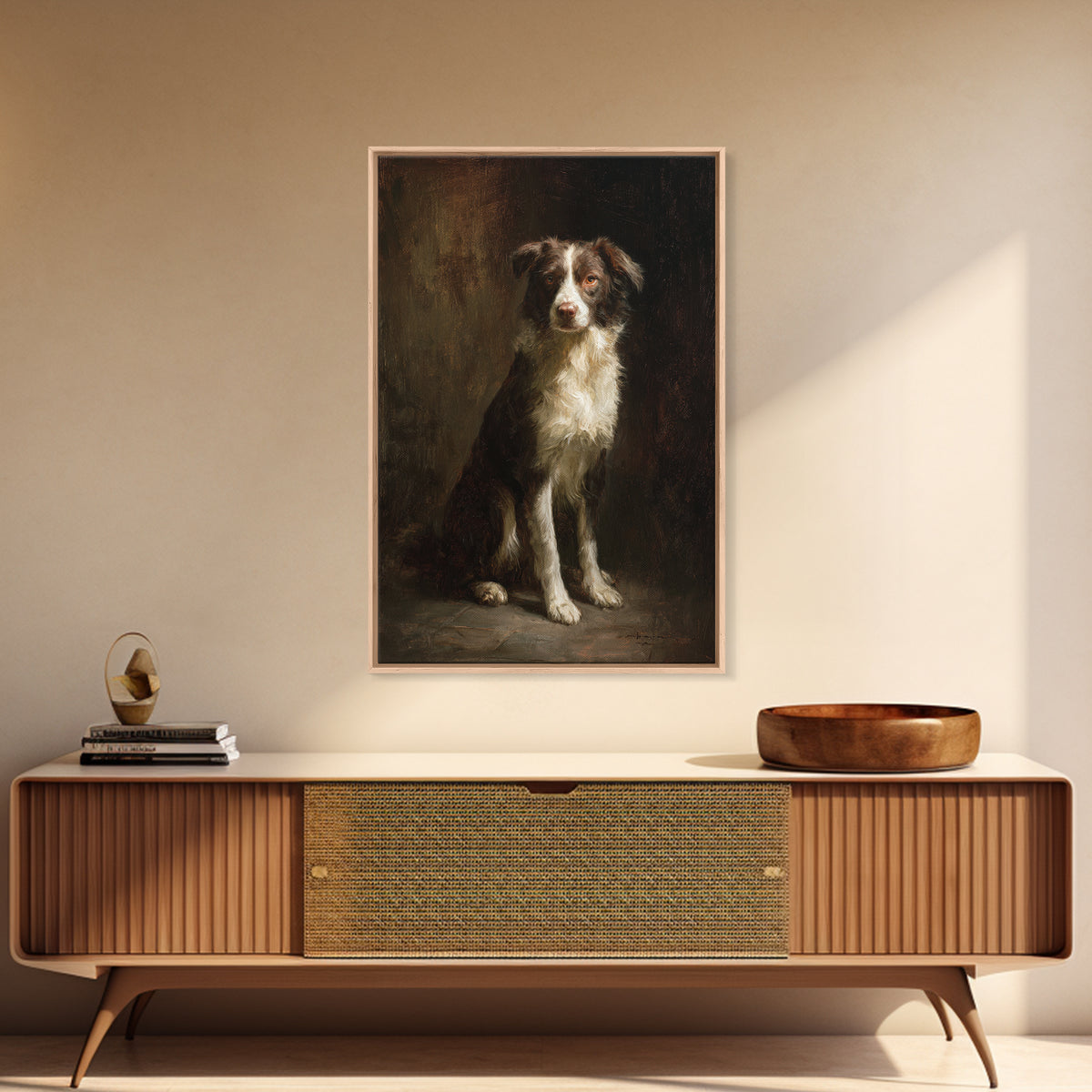 Hunting Dog Portrait Framed Canvas Print, Traditional Art, Art Commissions, Living Room Decor, Classic, Pokemon Poster, TRA-2x3-68