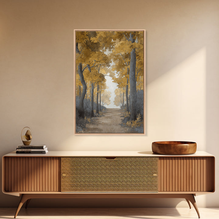 Pastoral Countryside with Cows in Field Framed Canvas Print, Traditional Art, Indian Art, Living Room Decor, Fine Art, Classic, TRA-2x3-87