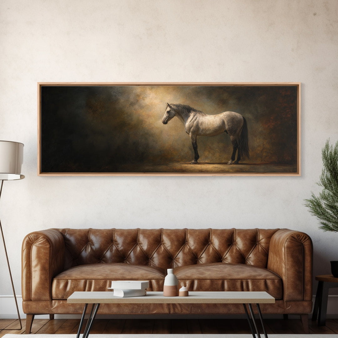 Realistic Horse Portrait Canvas Print, Traditional Art, Luxury Decor, Living Room Decor, Fine Art, Classic, Art Print, TRA-3x1-19