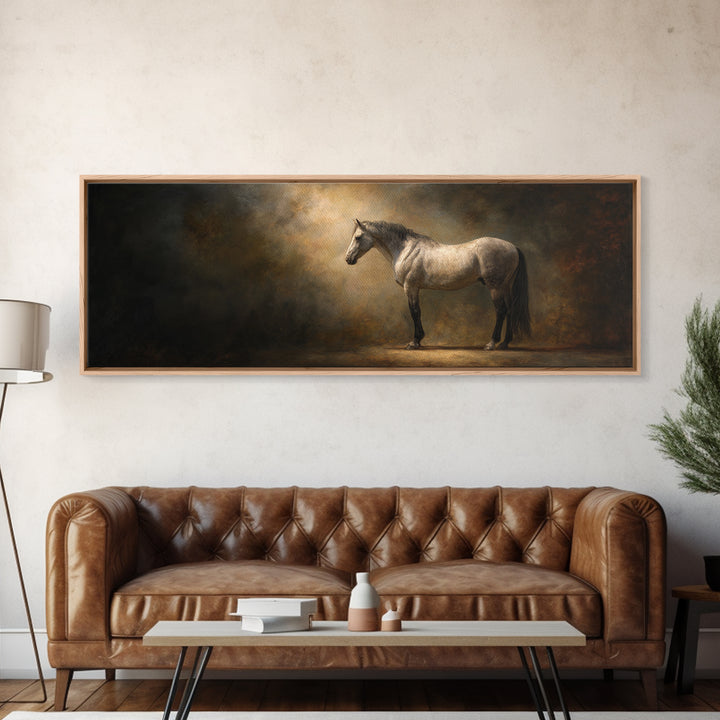 Realistic Horse Portrait Canvas Print, Traditional Art, Luxury Decor, Living Room Decor, Fine Art, Classic, Art Print, TRA-3x1-19