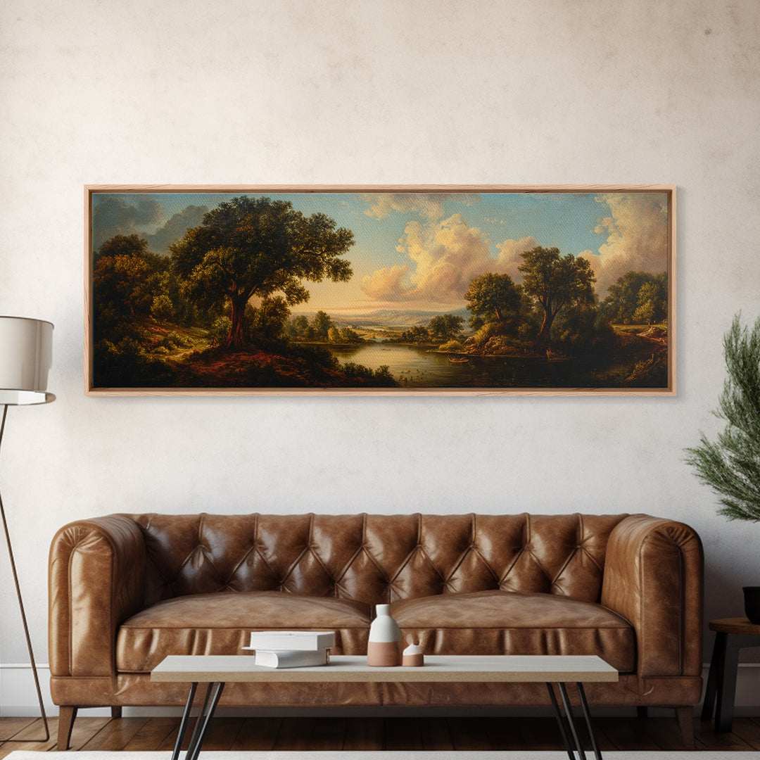 Classic Oil Painted Landscape Canvas Print, Traditional Art, Pokemon Poster, Living Room Decor, Watercolor Art, Classic, TRA-3x1-41