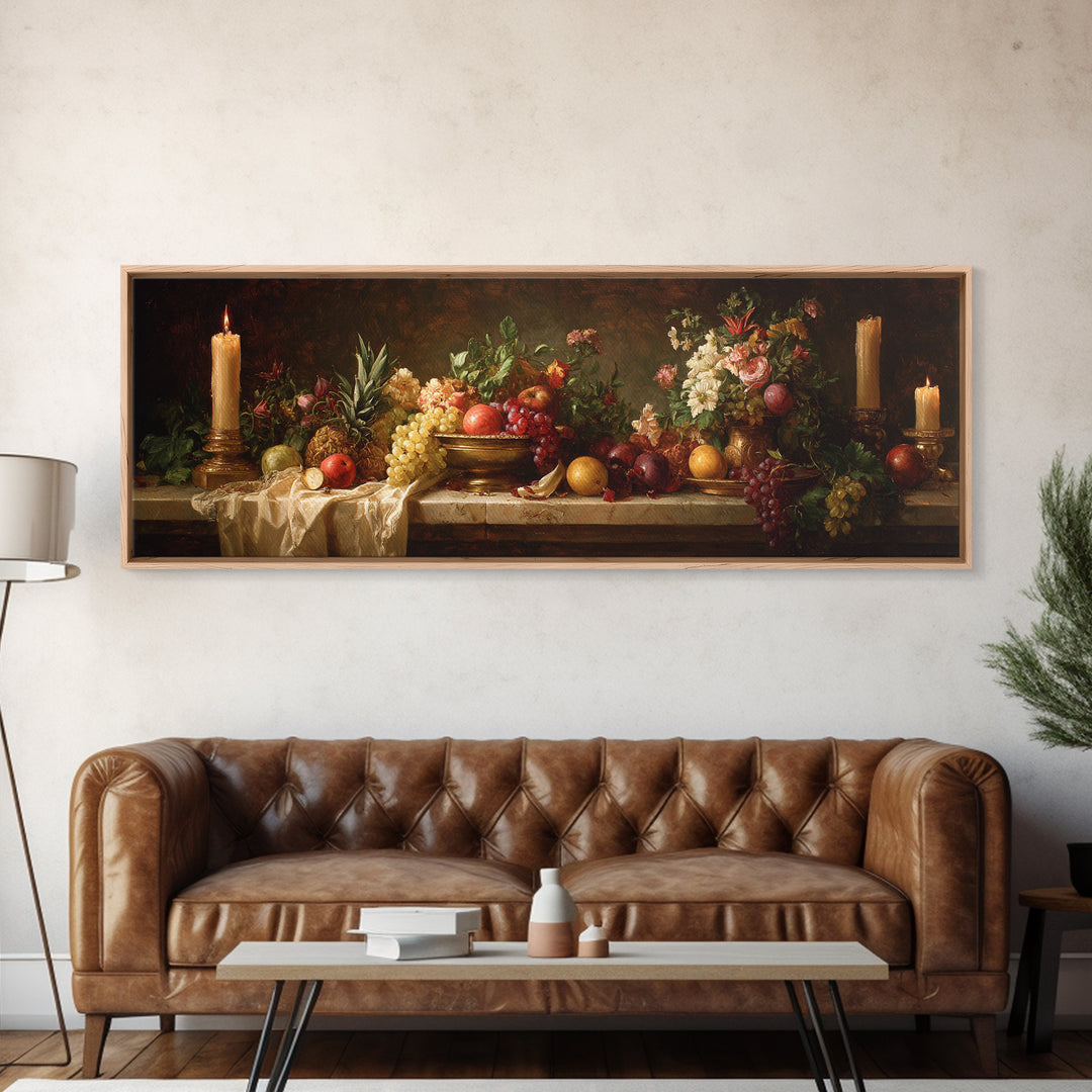Classical Portrait with Dignified Lighting Canvas Print, Traditional Art, Textured Painting, Living Room Decor, Classic, TRA-3x1-48