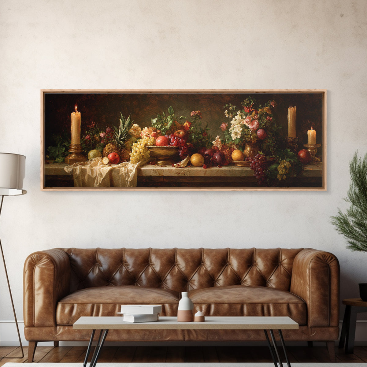 Classical Portrait with Dignified Lighting Canvas Print, Traditional Art, Textured Painting, Living Room Decor, Classic, TRA-3x1-48