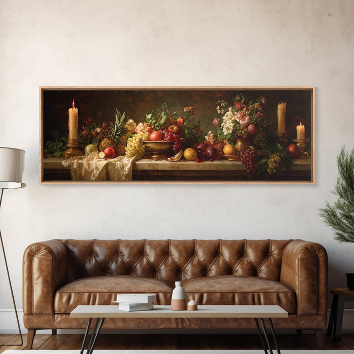 Classical Portrait with Dignified Lighting Canvas Print, Traditional Art, Textured Painting, Living Room Decor, Classic, TRA-3x1-48