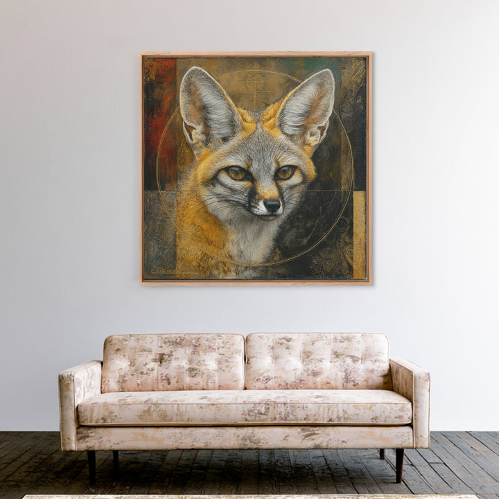 Stylized Animal Totem Canvas Print, Tribal Art, Living Room Decor, Watercolor Art, Tribal, African Art, African Wall Art, TRI-1x1-4
