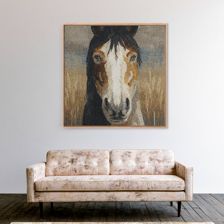 Tribal Horse Pattern Framed Canvas Print, Tribal Art, Original Abstract, Living Room Decor, Abstract Art, Tribal, Wall Art, TRI-1x1-42