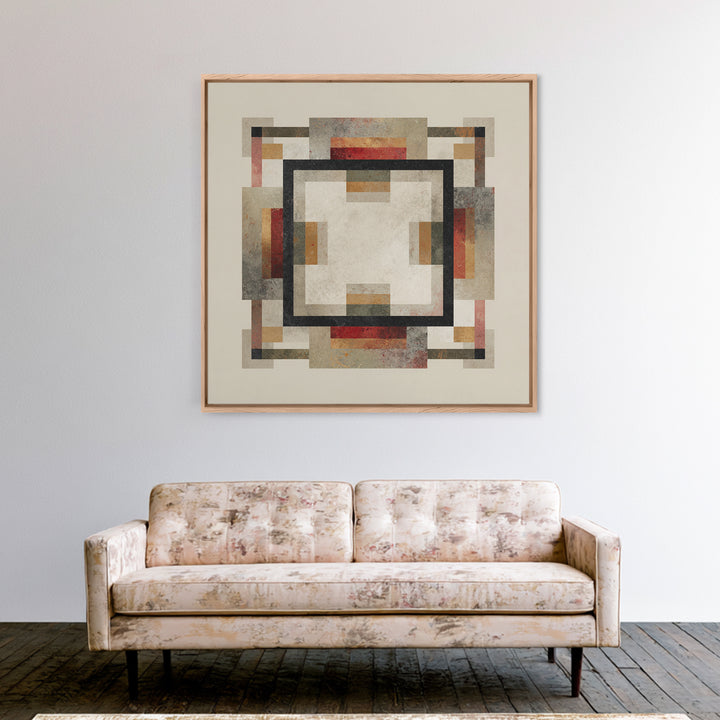 Geometric Border Design by Global Textiles Canvas Print, Tribal Art, Minimalist Decor, Living Room Decor, Fine Art, Tribal, TRI-1x1-92