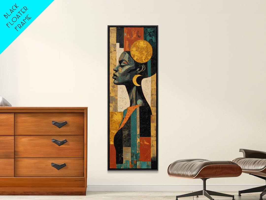 Mud Cloth Black and Cream Pattern Canvas Print, Tribal Art, Ethnic Art, Living Room Decor, Fine Art, Tribal, Contemporary Art, TRI-1x3-43