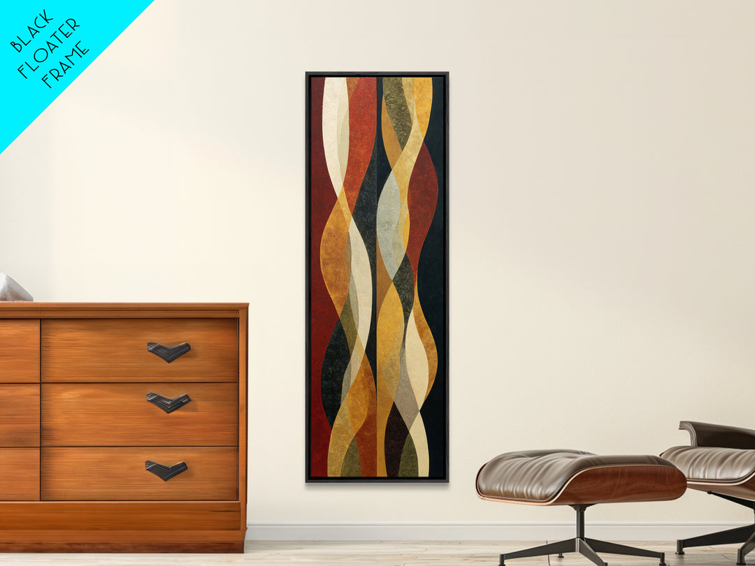 Abstract Drum Circle Suggested Through Repeated Forms Framed Canvas Print, Tribal Art, Wall Art, Living Room Decor, TRI-1x3-66